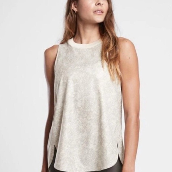 Athleta | White / Tan | Zephyr Print Tank Top | Sz M - Picture 1 of 11